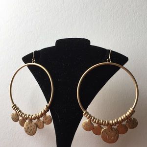 Gold/brass toned hoop earrings